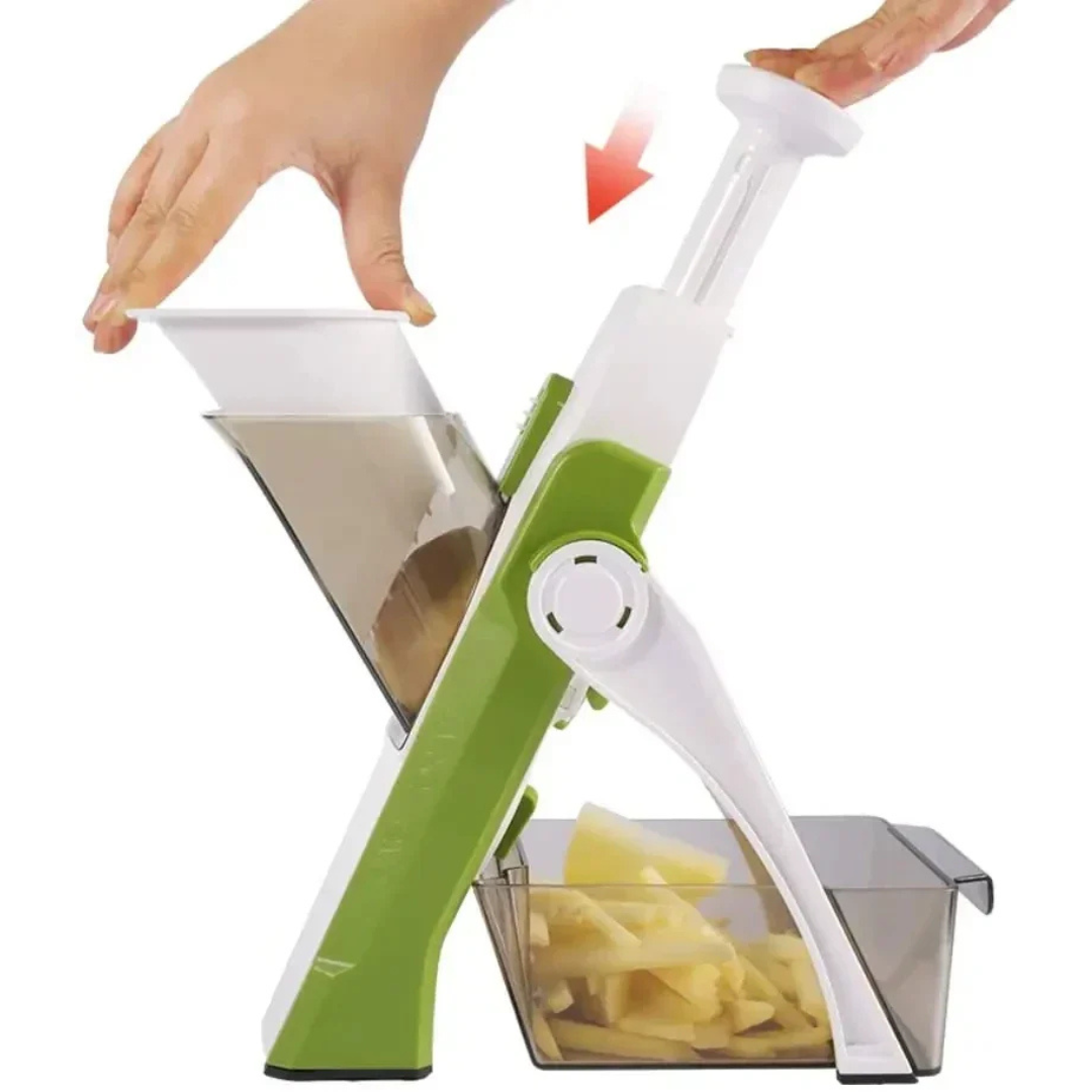 Cortador de Legumes Profissional com Coletor Integrado