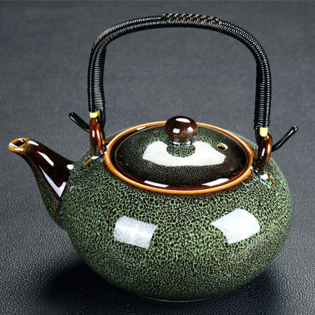 Bule de Cerâmica 700ml com Tampa e Alça Ergonômica para Chá ou Café