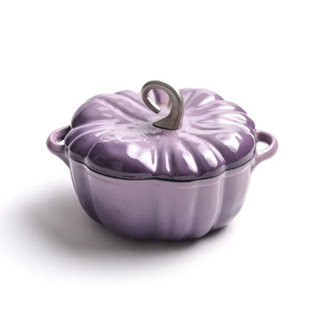 Panela Esmaltada de Ferro Fundido em Formato de Abóbora 1,9L