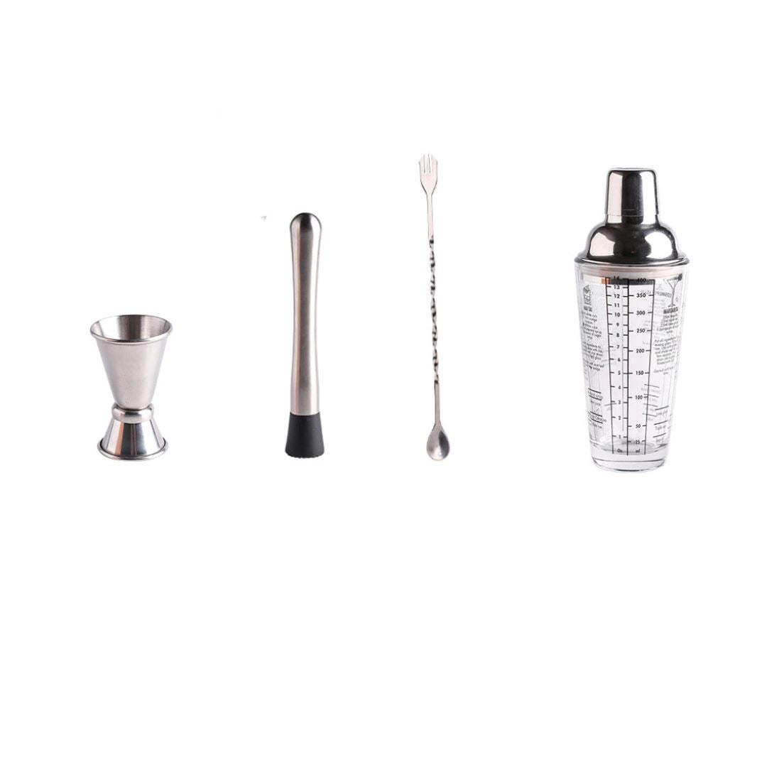 Agitador de Coquetéis com Escala Transparente - Utensílio para Bar em Aço Inoxidável Bar e Churrasco010 Cozinha com Estilo Kit Completo