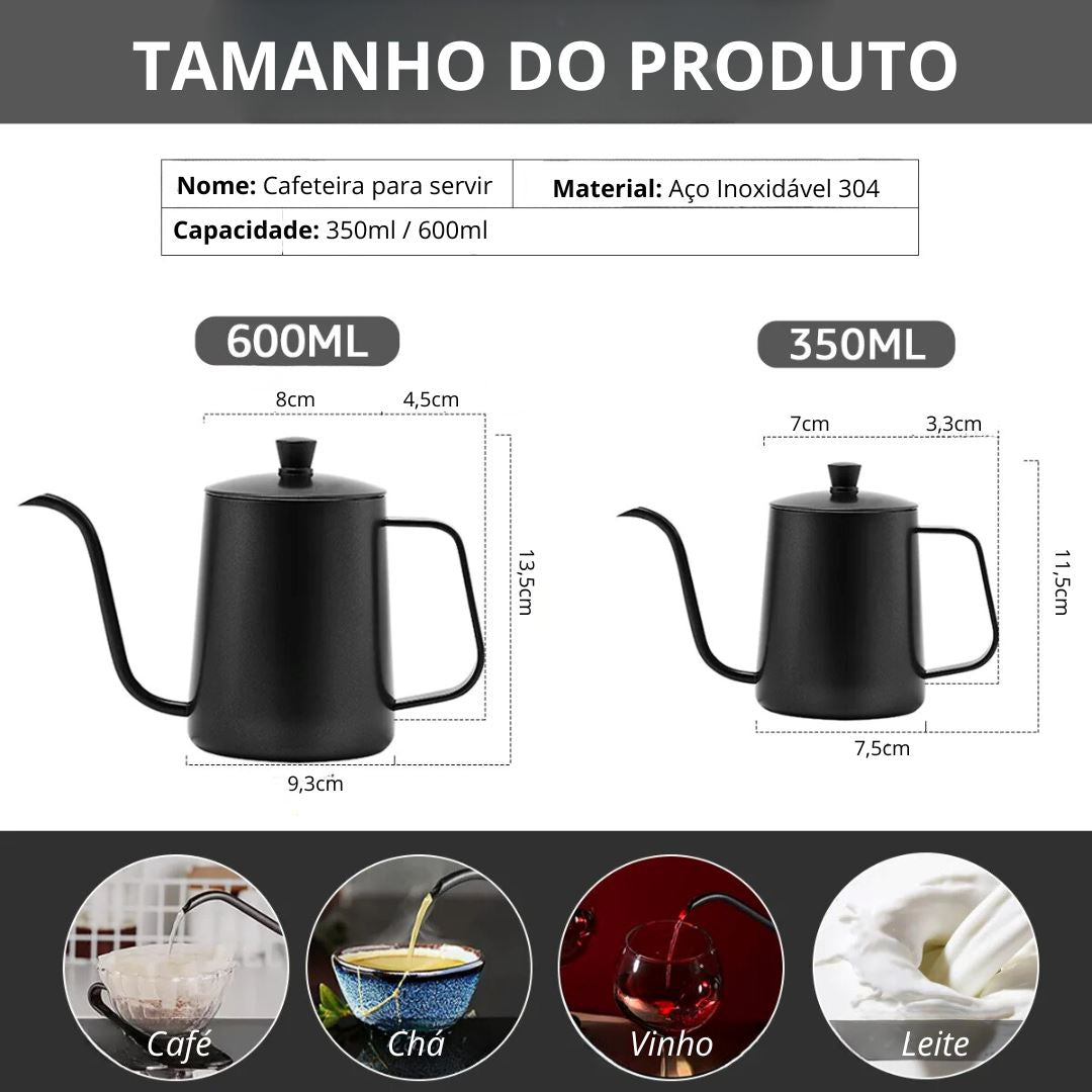 Chaleira de Café em Aço Inoxidável com Bico de Precisão Forno e Fogão003 Cozinha com Estilo