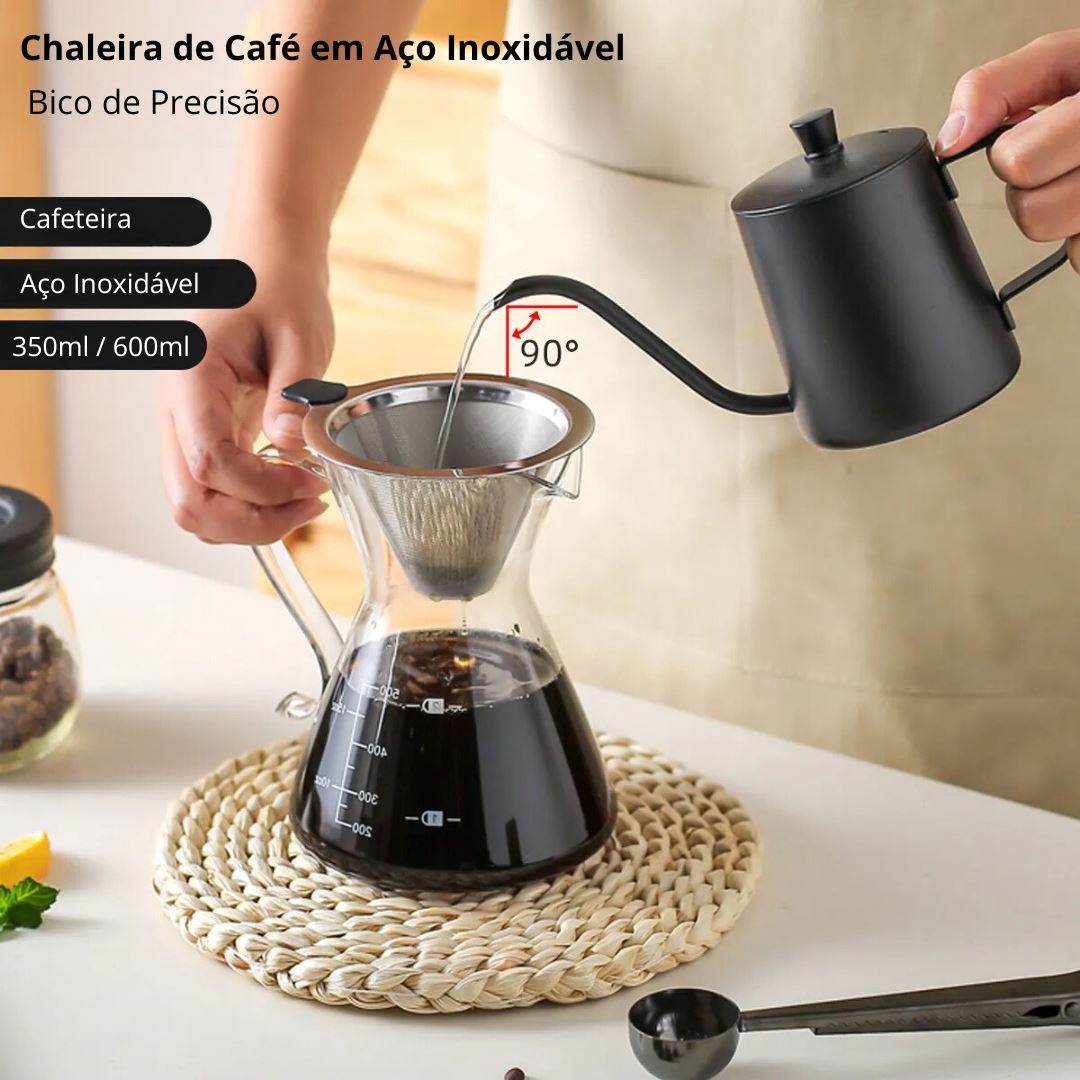 Chaleira de Café em Aço Inoxidável com Bico de Precisão Forno e Fogão003 Cozinha com Estilo