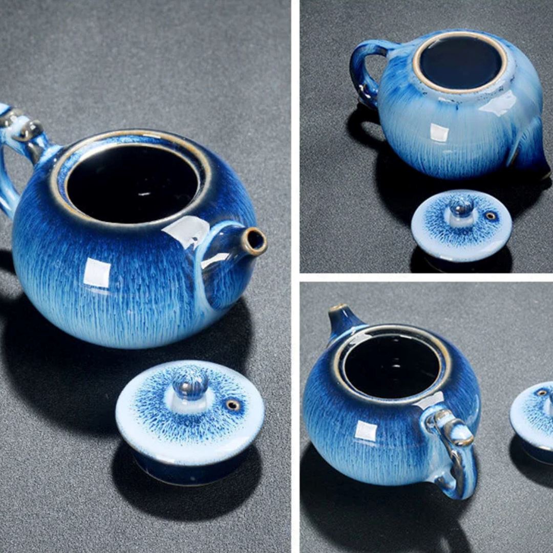 Chaleira em Cerâmica Esmaltado 250ml - Elegância para sua Mesa Clube do Chá019 Cozinha com Estilo