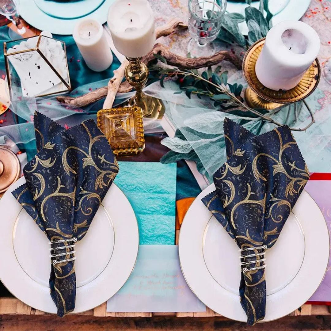 Conjunto de 8 Anéis de Guardanapo em Espiral Dourado - Elegância para sua Mesa Mesa Posta027 Cozinha com Estilo