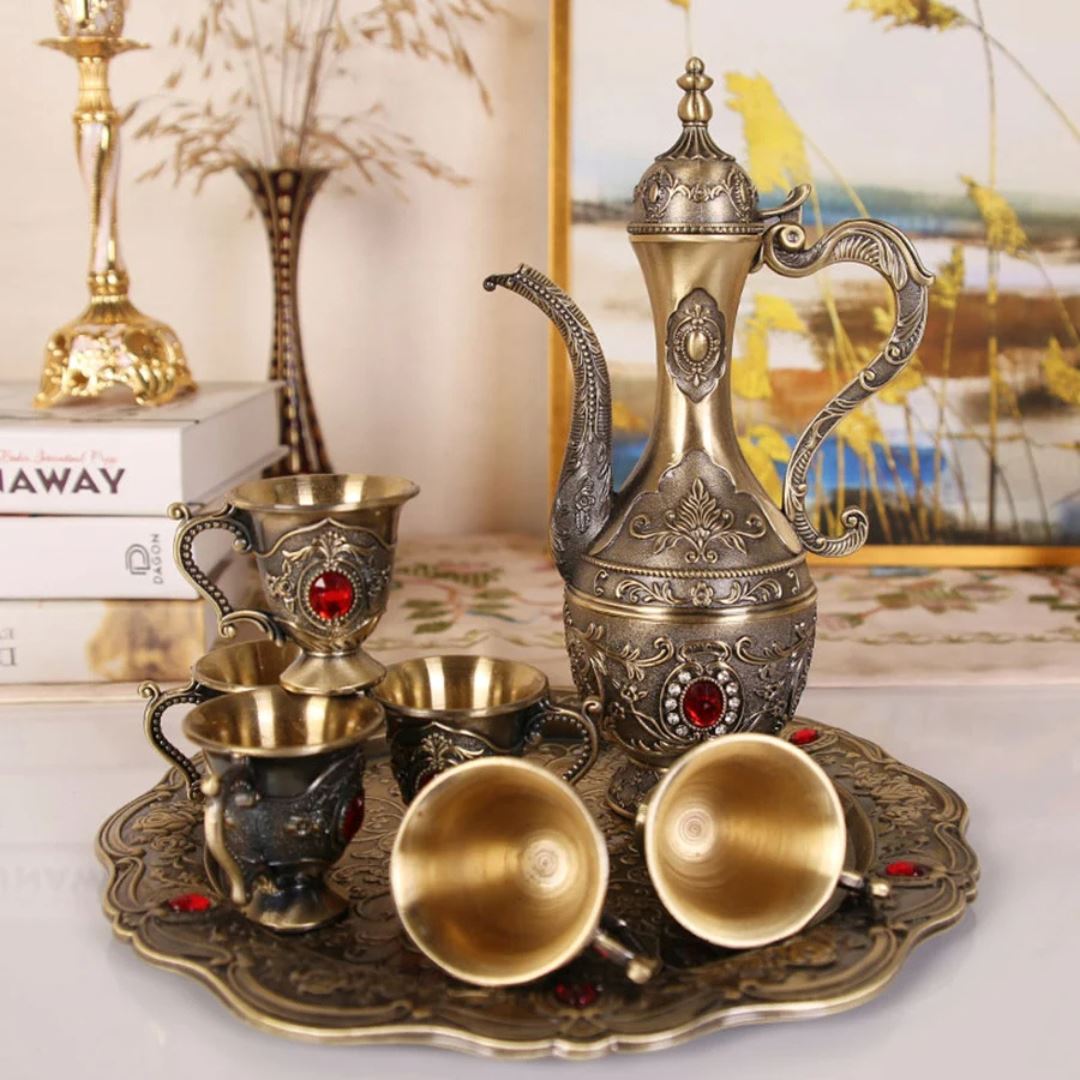 Conjunto de Chá Vintage Retro - Cozinha Estilo Árabe Luxoso Clube do Chá014 Cozinha com Estilo
