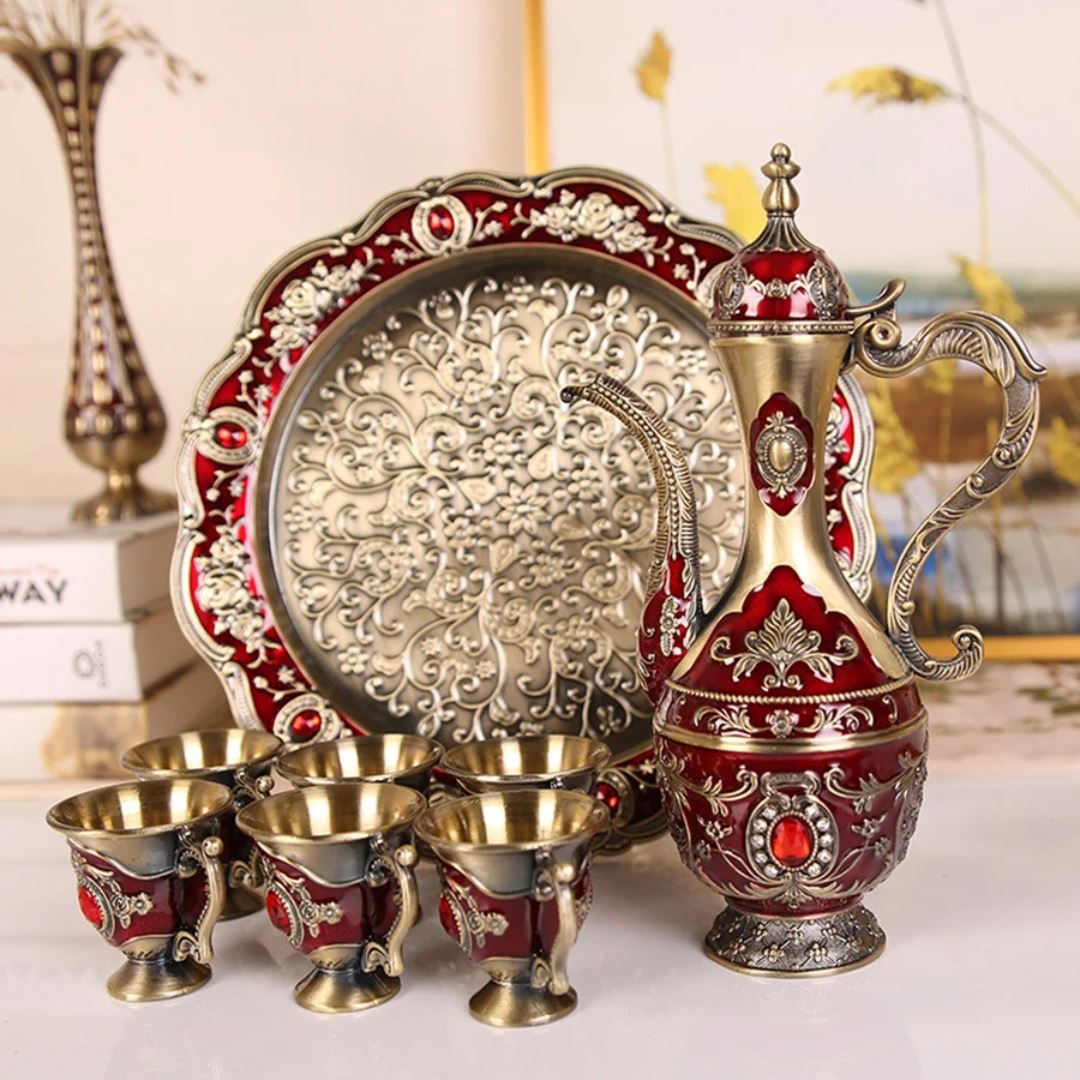 Conjunto de Chá Vintage Retro - Cozinha Estilo Árabe Luxoso Clube do Chá014 Cozinha com Estilo