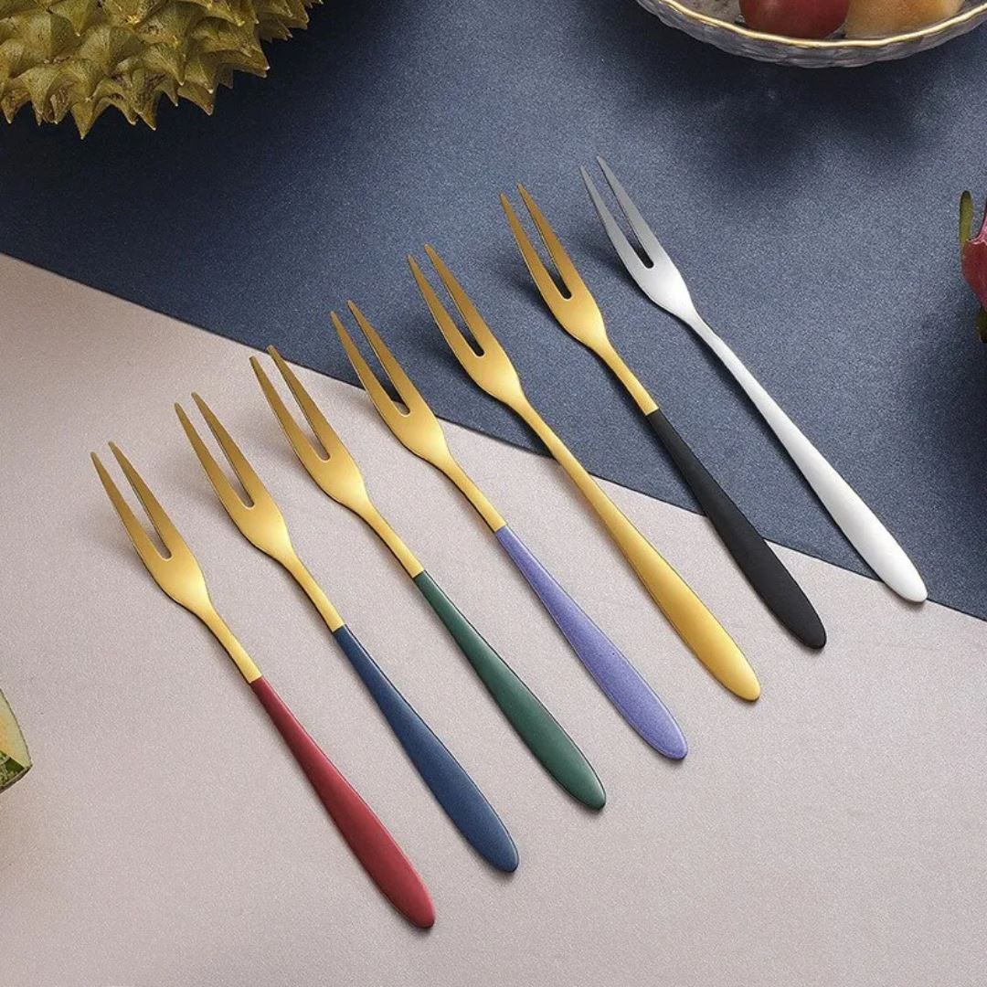Conjunto de Garfos de Sobremesa em Aço Inoxidável - Talheres Elegantes para Festas e Cozinha Mesa Posta006 Cozinha com Estilo