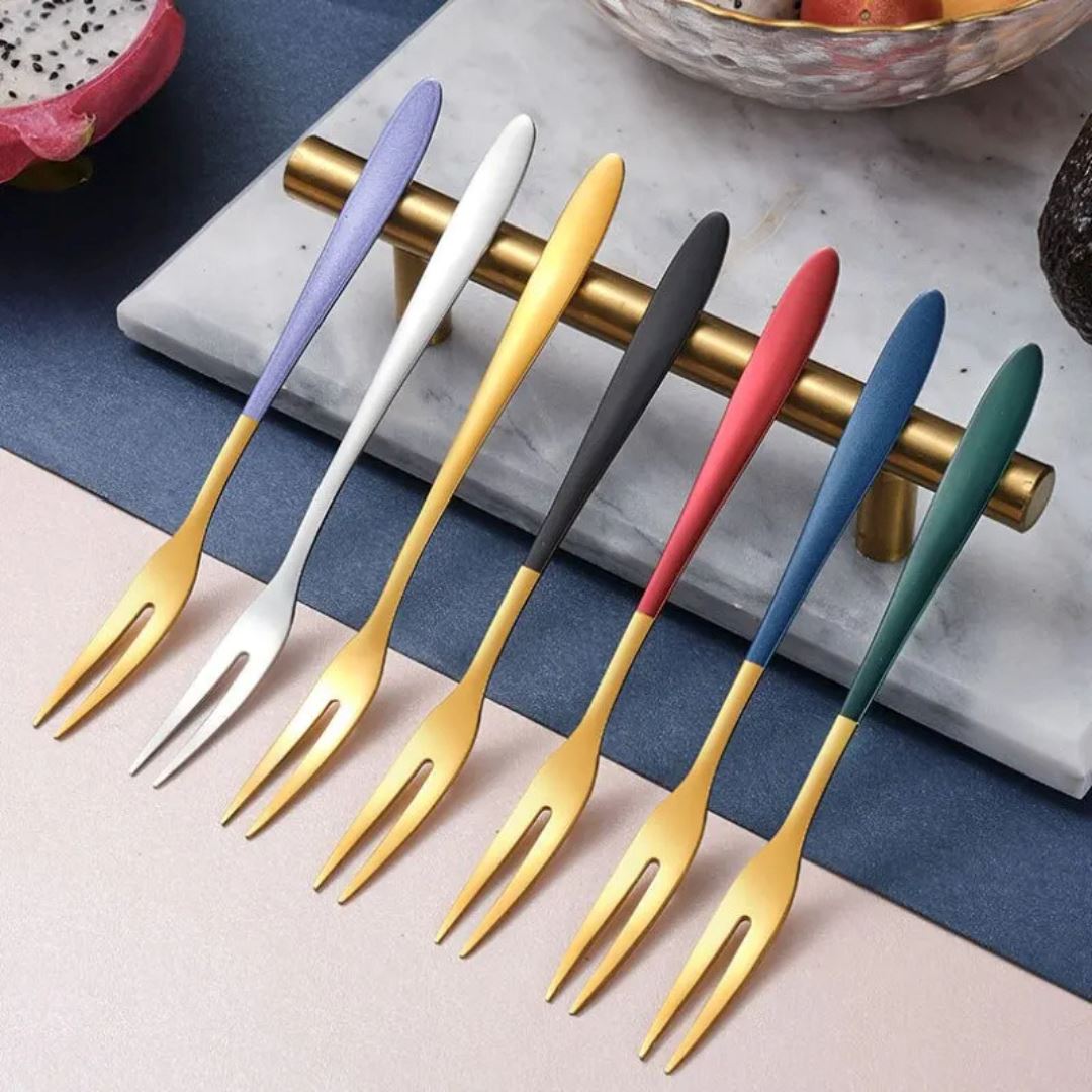 Conjunto de Garfos de Sobremesa em Aço Inoxidável - Talheres Elegantes para Festas e Cozinha Mesa Posta006 Cozinha com Estilo