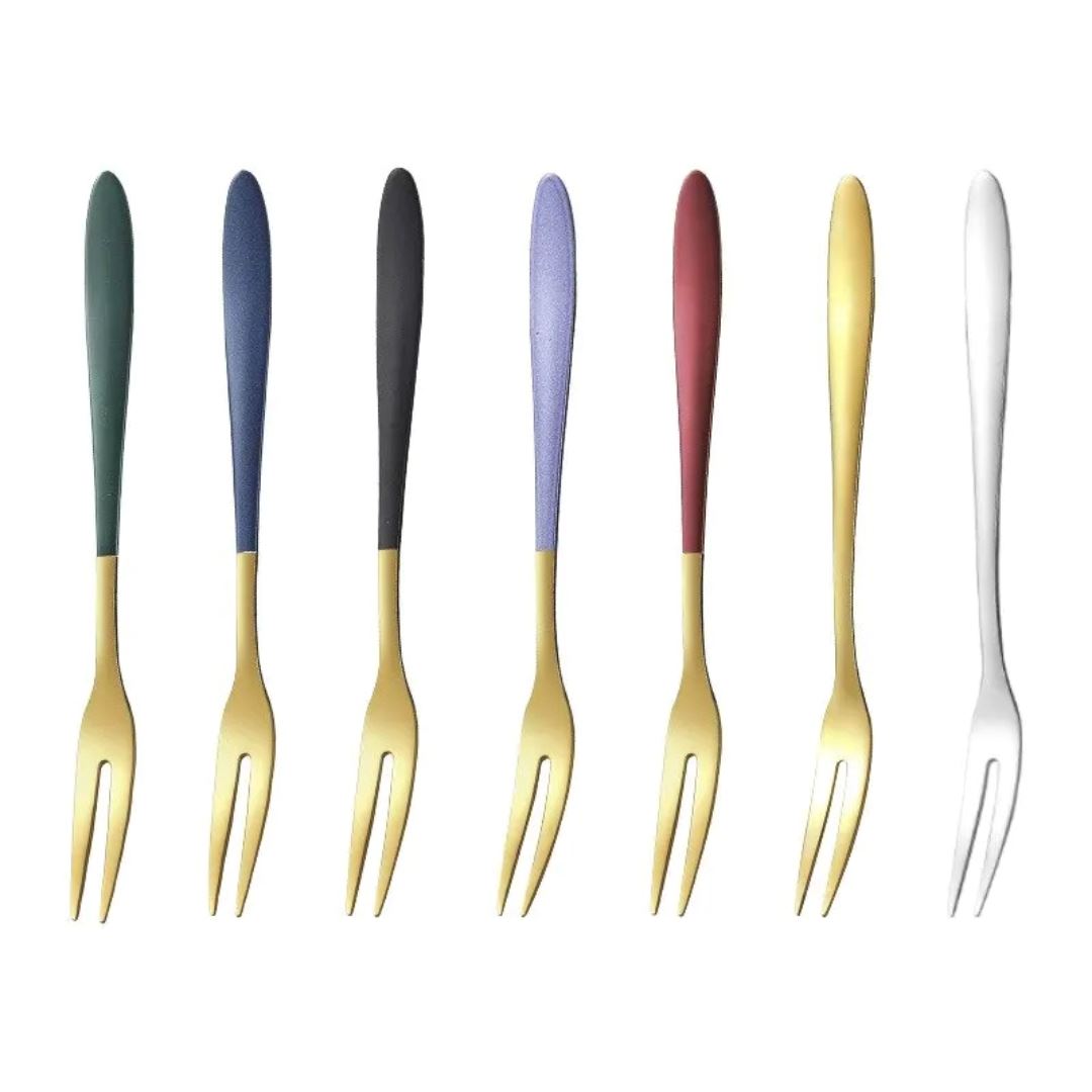 Conjunto de Garfos de Sobremesa em Aço Inoxidável - Talheres Elegantes para Festas e Cozinha Mesa Posta006 Cozinha com Estilo