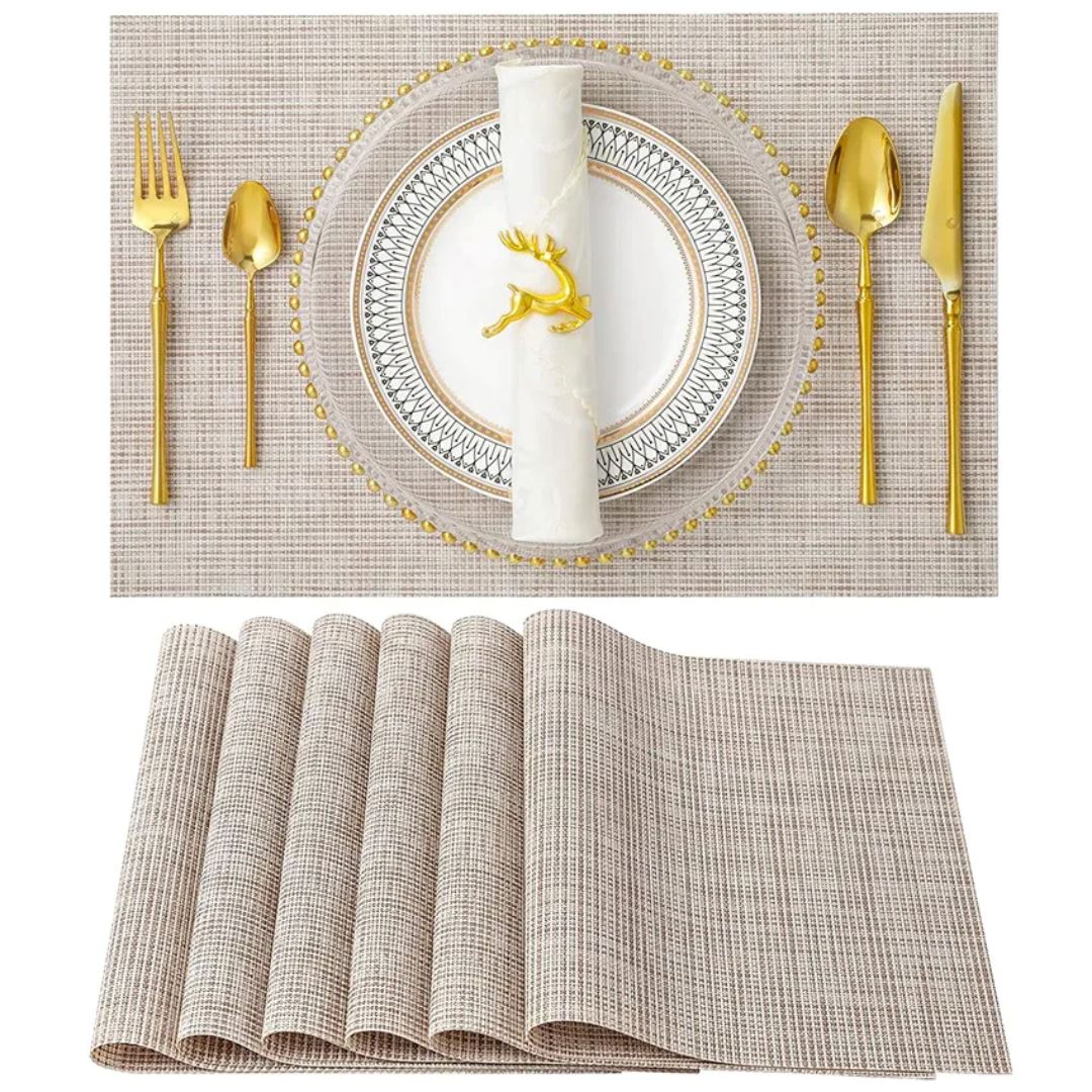 Conjunto de Jogo Americano Tecelagem de Bambu - Decoração para sua Mesa Mesa Posta043 Cozinha com Estilo