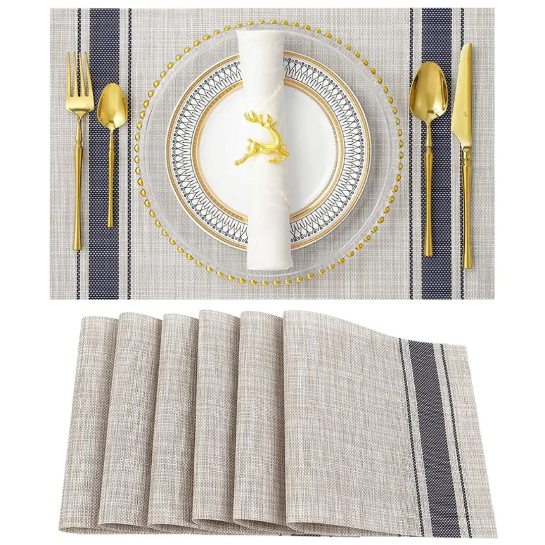 Conjunto de Jogo Americano Tecelagem de Bambu - Decoração para sua Mesa Mesa Posta043 Cozinha com Estilo