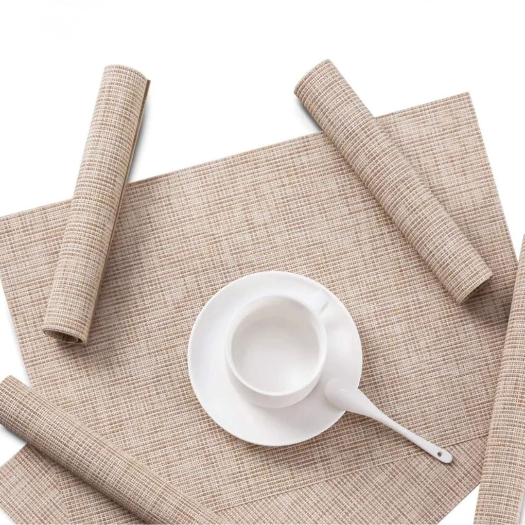 Conjunto de Jogo Americano Tecelagem de Bambu - Decoração para sua Mesa Mesa Posta043 Cozinha com Estilo
