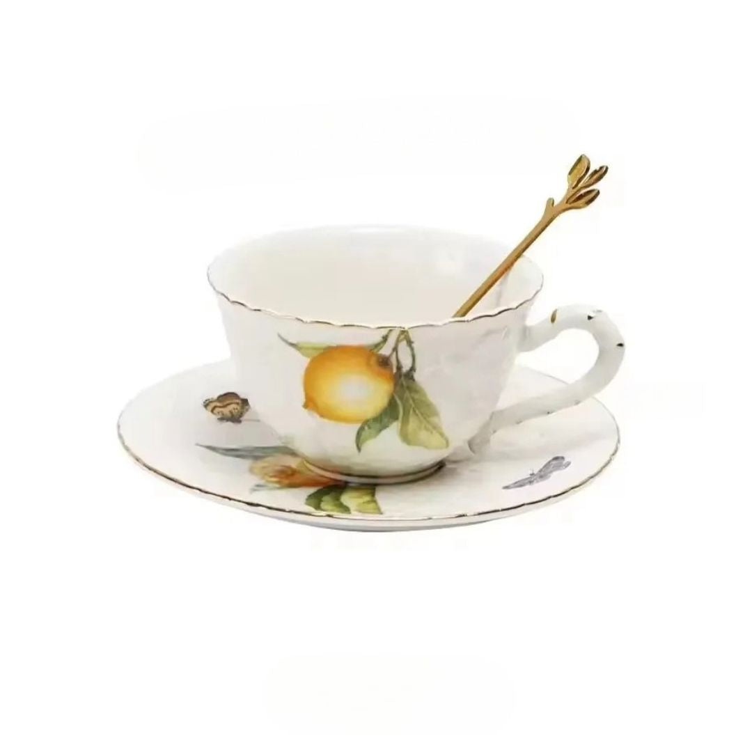 Conjunto de Xícara Redonda e Boca Larga 240ml Linha Limão Frescor Linha Limão Frescor004 Cozinha com Estilo