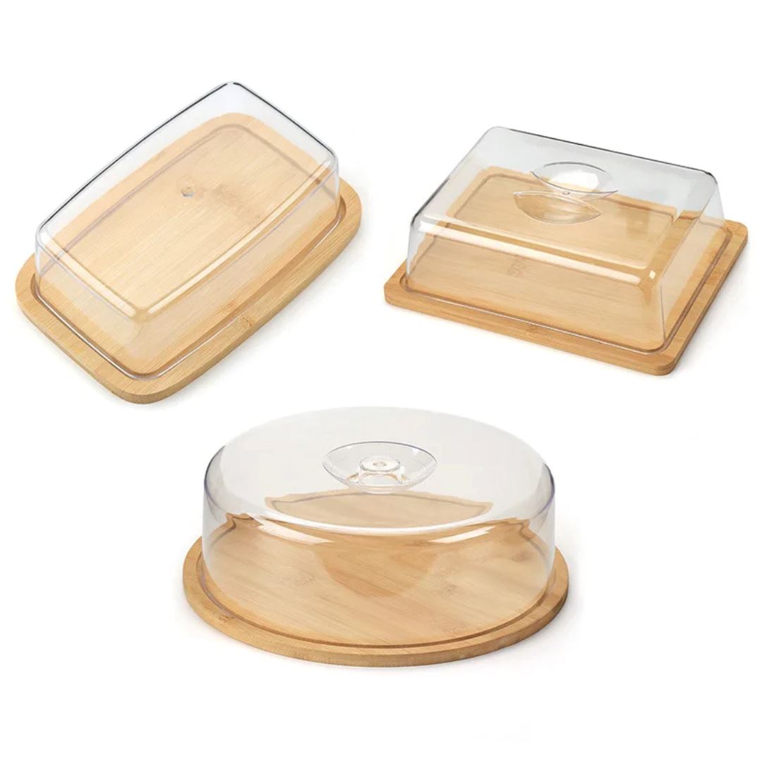 Conjunto Sofisticado de Bambu com Tampa - Acessórios Elegantes para Cozinha Bambu005 Cozinha com Estilo