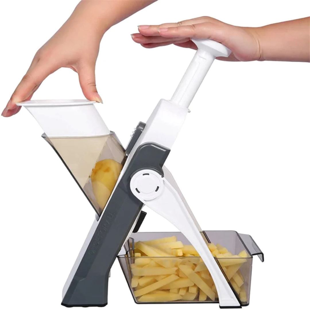 Cortador de Legumes Multifuncional - Versatilidade e Conveniência em um Só Produto Utilidades003 Cozinha com Estilo Cinza