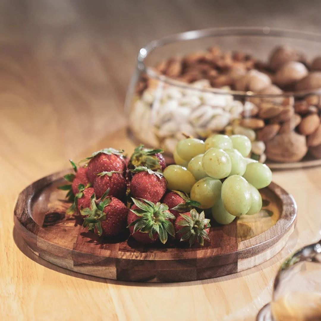 Frasco de Vidro Transparente com Tampa de Madeira - Armazenamento Elegante para Sobremesas e Doces Amadeirados006 Cozinha com Estilo