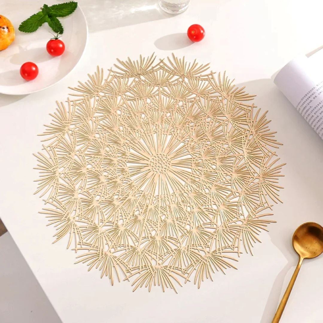 Jogo Americano Dourado Luxuoso - Decoração para sua Mesa de Jantar Mesa Posta040 Cozinha com Estilo
