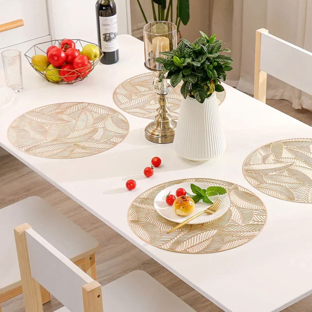 Jogo Americano Dourado Luxuoso - Decoração para sua Mesa de Jantar Mesa Posta040 Cozinha com Estilo