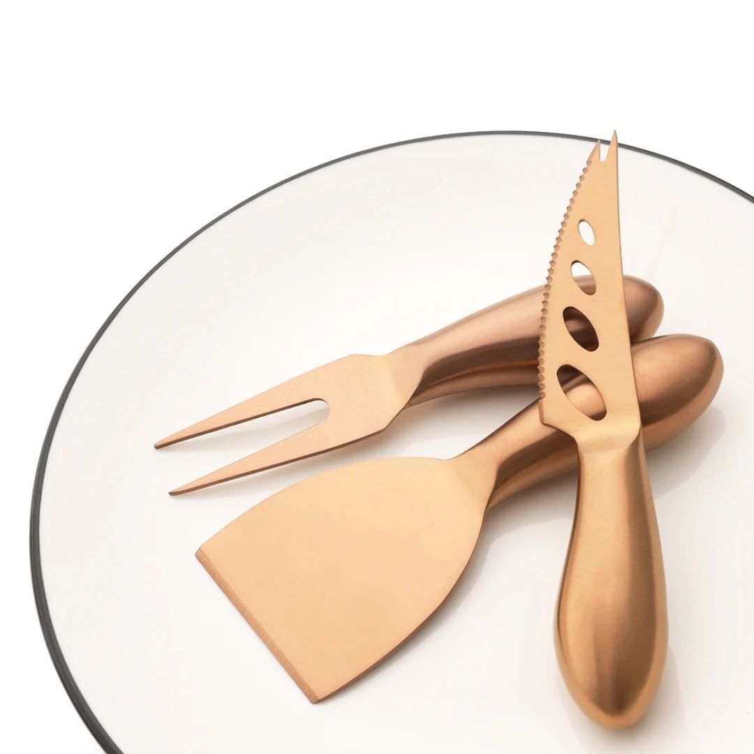 Kit para Queijos em Aço Inoxidável - Utensílios Elegantes Mesa Posta010 Cozinha com Estilo
