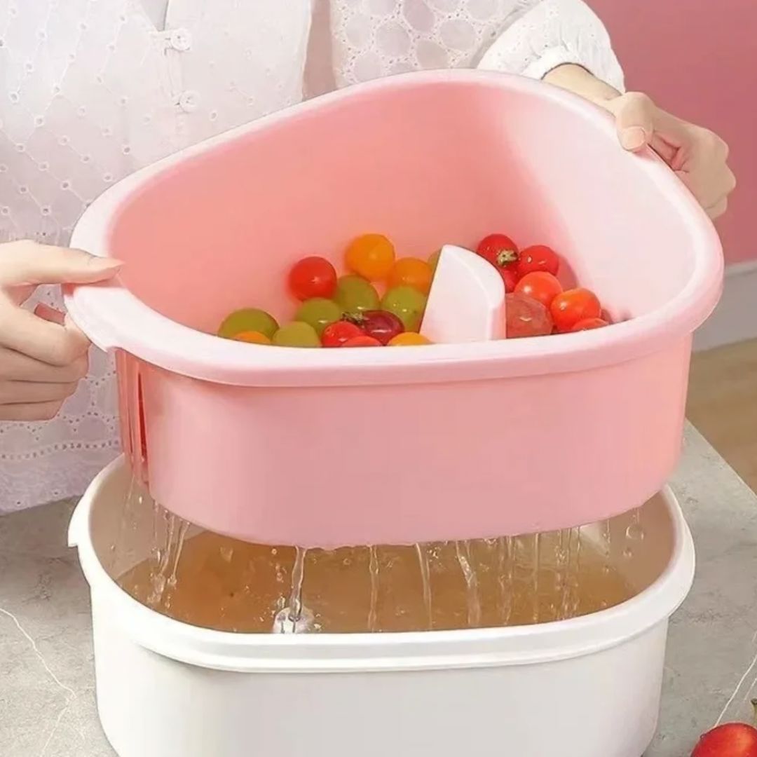 Lavadora de Frutas e Legumes com Escova Giratória e Escorredor Utilidades023 Cozinha com Estilo
