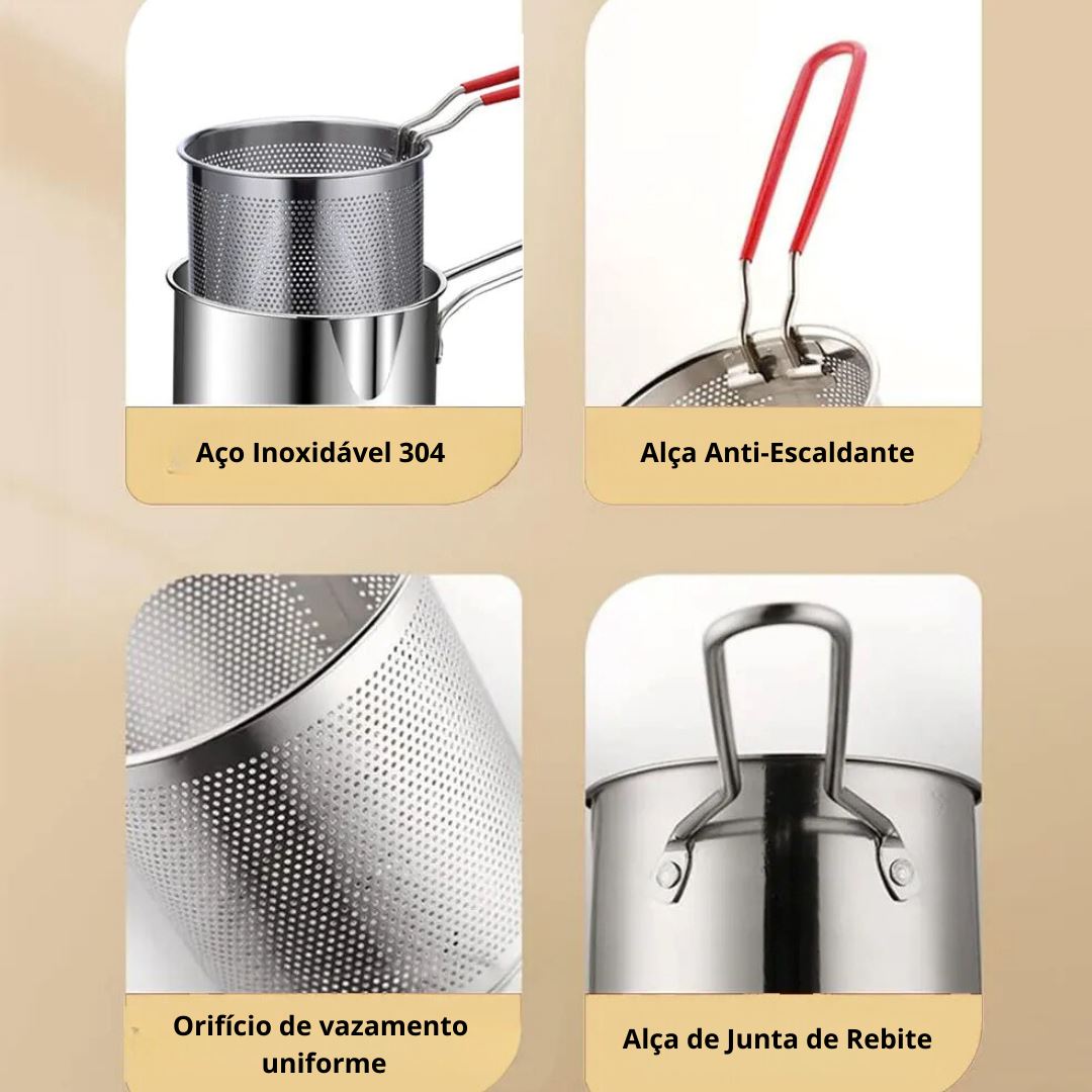Mini Fritadeira com Cesto de Aço Inoxidável - Potencialize sua Culinária Doméstica Forno e Fogão014 Cozinha com Estilo