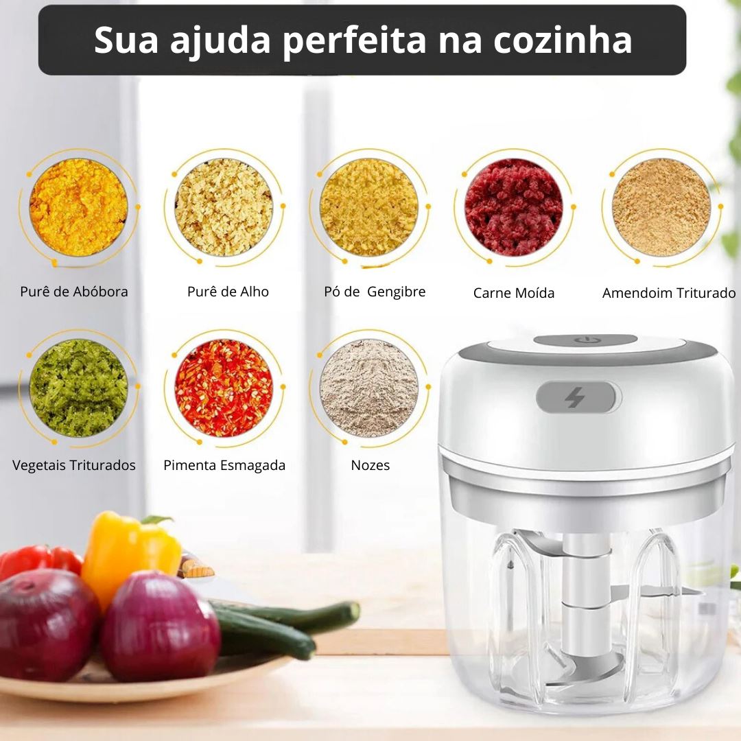 Mini Processador de Alimentos Elétrico Portátil - Triturador de Ingredientes Utilidades006 Cozinha com Estilo