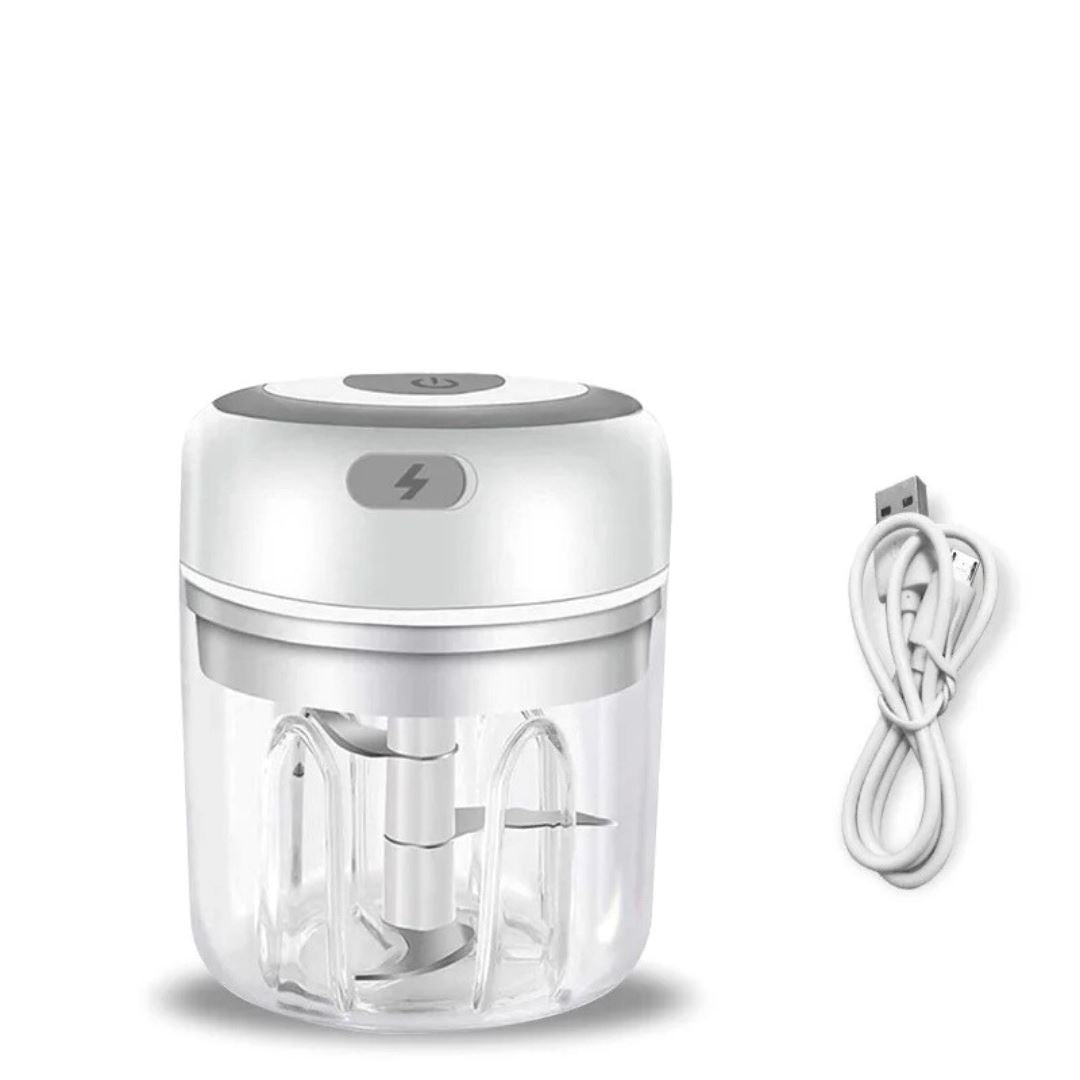 Mini Processador de Alimentos Elétrico Portátil - Triturador de Ingredientes Utilidades006 Cozinha com Estilo Branco 250ml