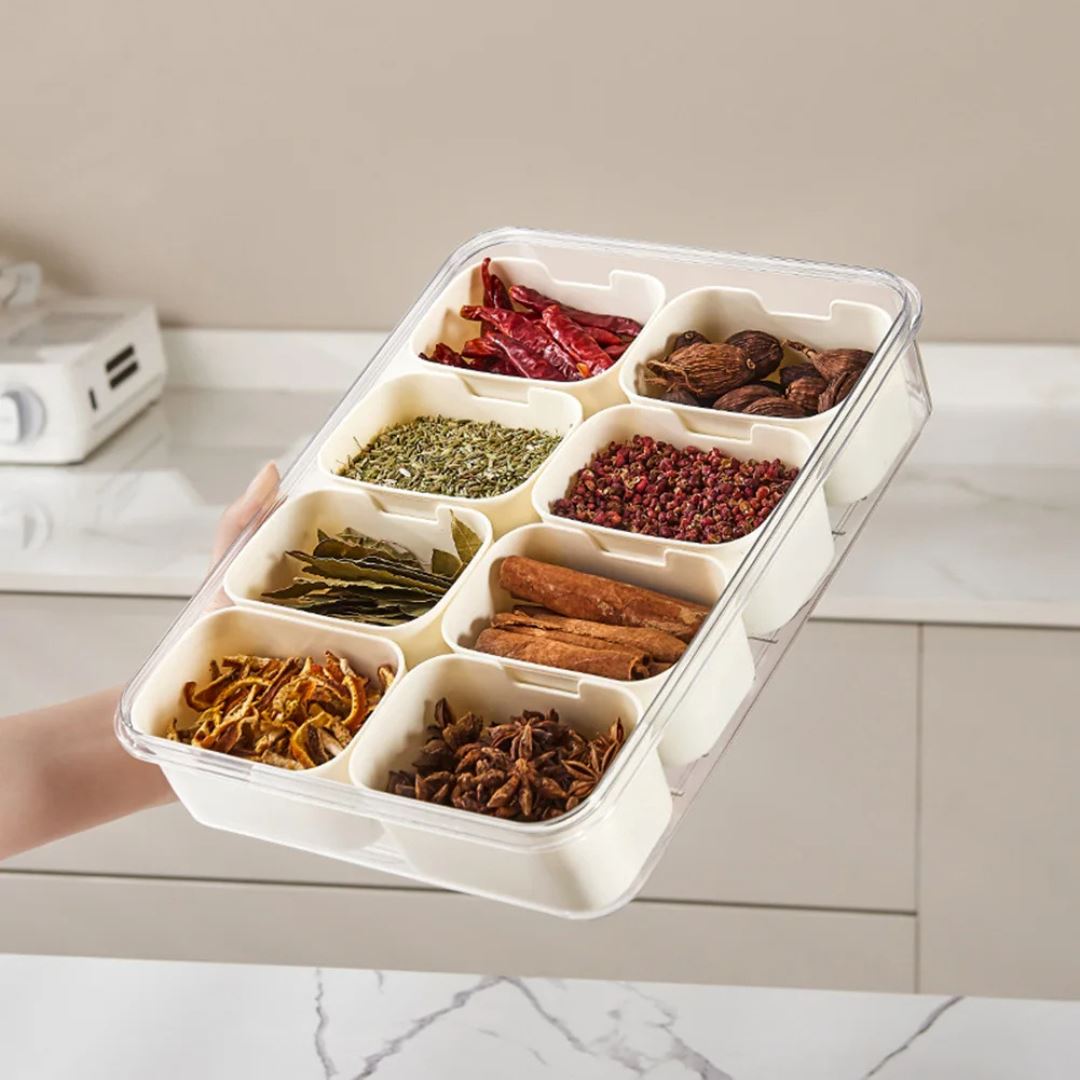 Organizador com Repartições Temperos e Aperitivos - Bandeja Multifuncional para Servir e Armazenar Organizador011 Cozinha com Estilo