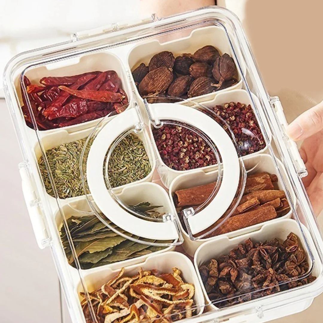 Organizador com Repartições Temperos e Aperitivos - Bandeja Multifuncional para Servir e Armazenar Organizador011 Cozinha com Estilo