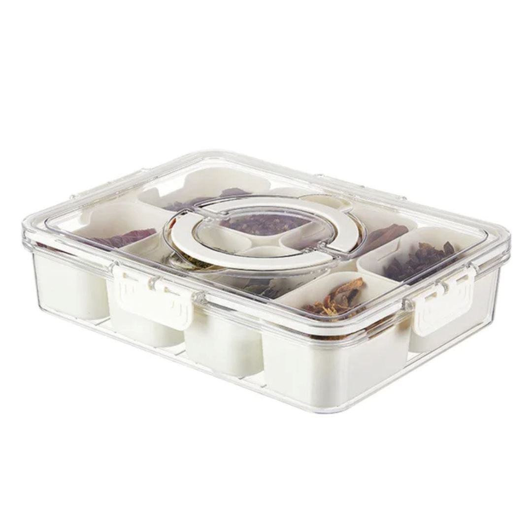 Organizador com Repartições Temperos e Aperitivos - Bandeja Multifuncional para Servir e Armazenar Organizador011 Cozinha com Estilo 8 Separações