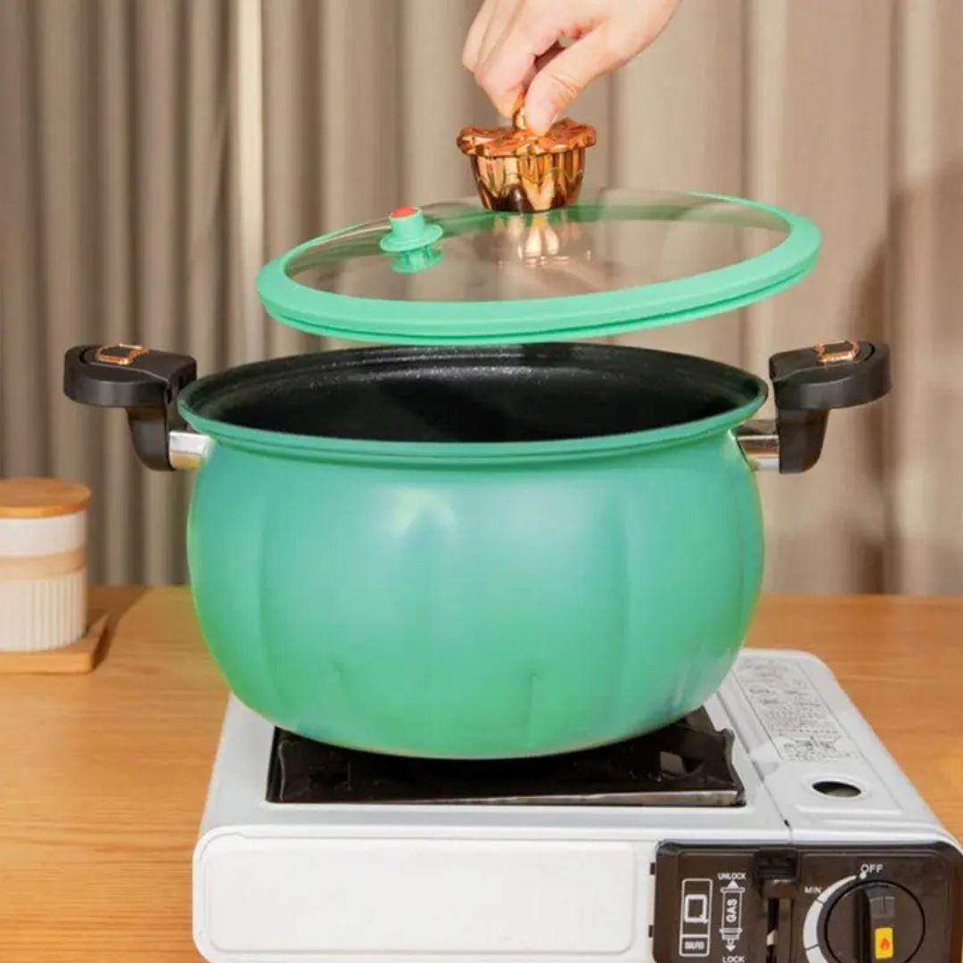 Panela de Pressão Compacta Antiaderente - Cozinhe com Facilidade Forno e Fogão015 Cozinha com Estilo Verde
