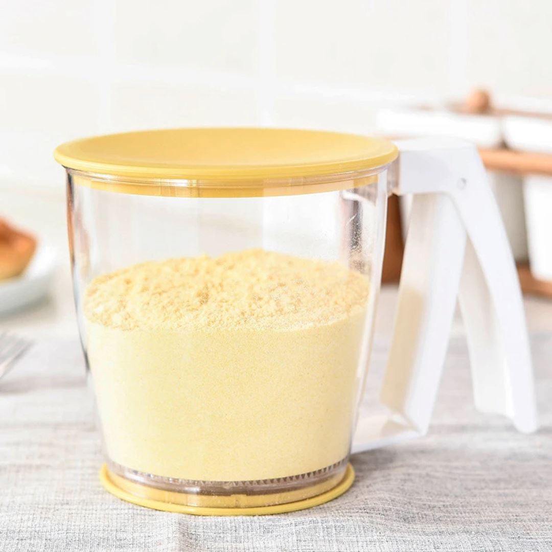 Peneira de Farinha em Formato de Copo com Cabo - Filtro para Cozimento com Tampa para Cozinha Utilidades012 Cozinha com Estilo