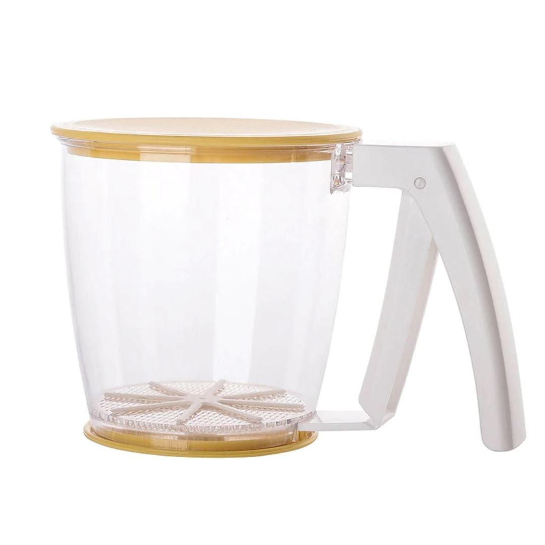 Peneira de Farinha em Formato de Copo com Cabo - Filtro para Cozimento com Tampa para Cozinha Utilidades012 Cozinha com Estilo