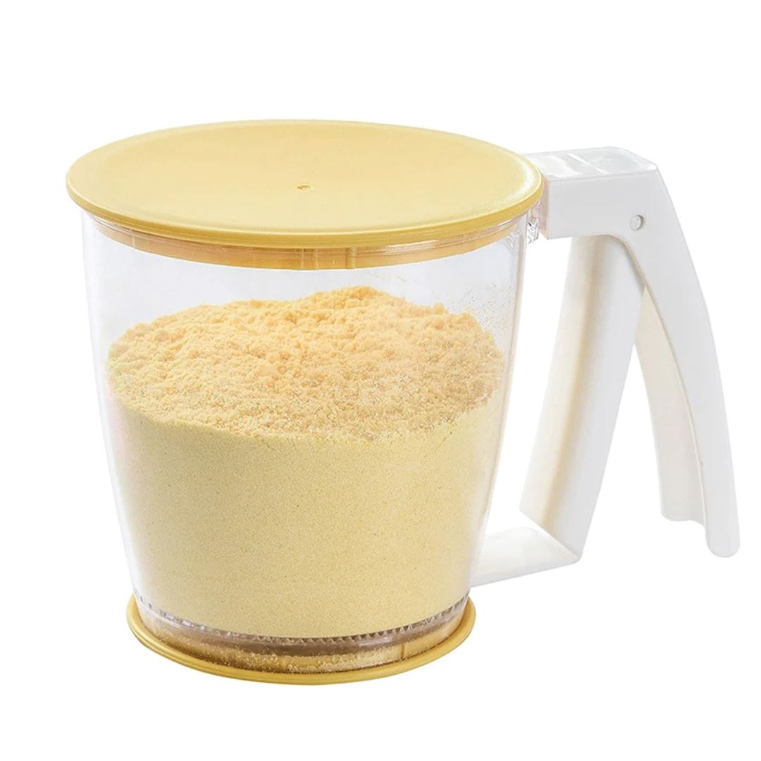 Peneira de Farinha em Formato de Copo com Cabo - Filtro para Cozimento com Tampa para Cozinha Utilidades012 Cozinha com Estilo