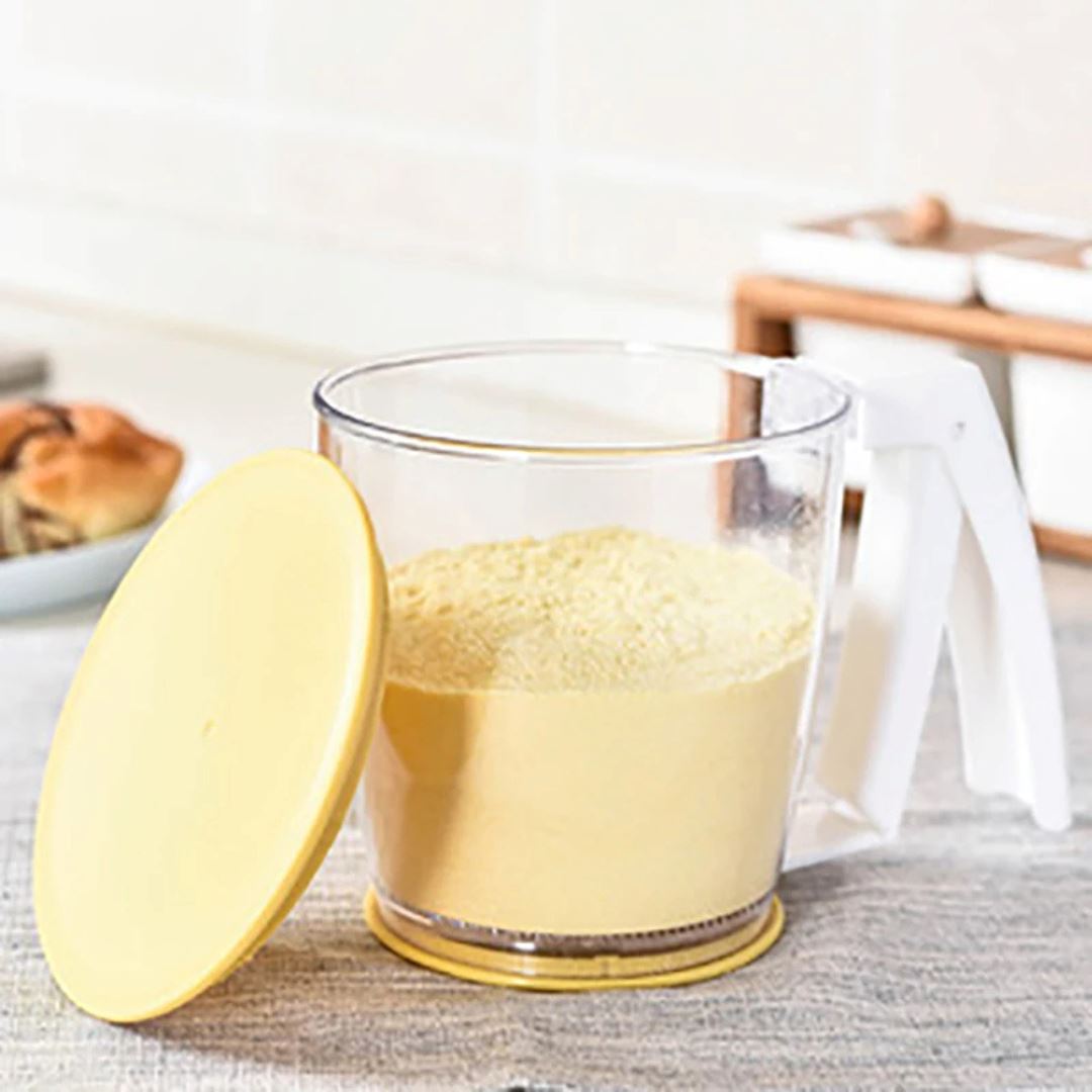 Peneira de Farinha em Formato de Copo com Cabo - Filtro para Cozimento com Tampa para Cozinha Utilidades012 Cozinha com Estilo
