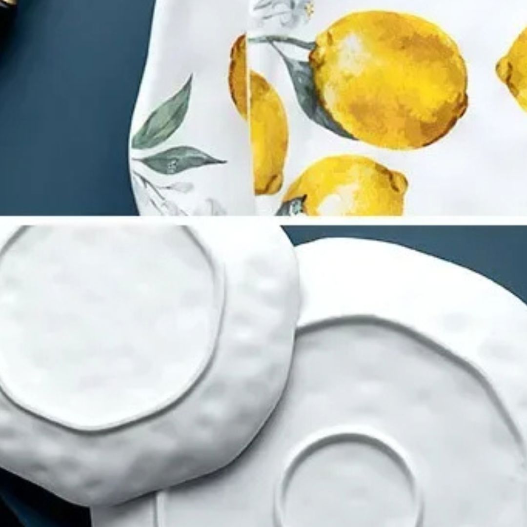 Prato de Cerâmica com Estampa de Limão Siciliano – Mais Estilo para sua Mesa Linha Premium049 Cozinha com Estilo