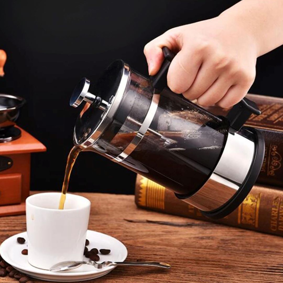 Prensa Francesa em Vidro e Inox - Preparo Versátil de Café e Chá Utilidades013 Cozinha com Estilo