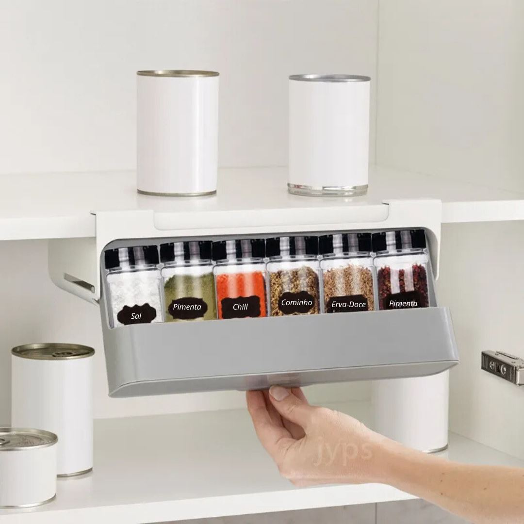 Suporte de Temperos Autoadesivo - Mantenha sua Cozinha Organizada Organizadores008 Cozinha com Estilo