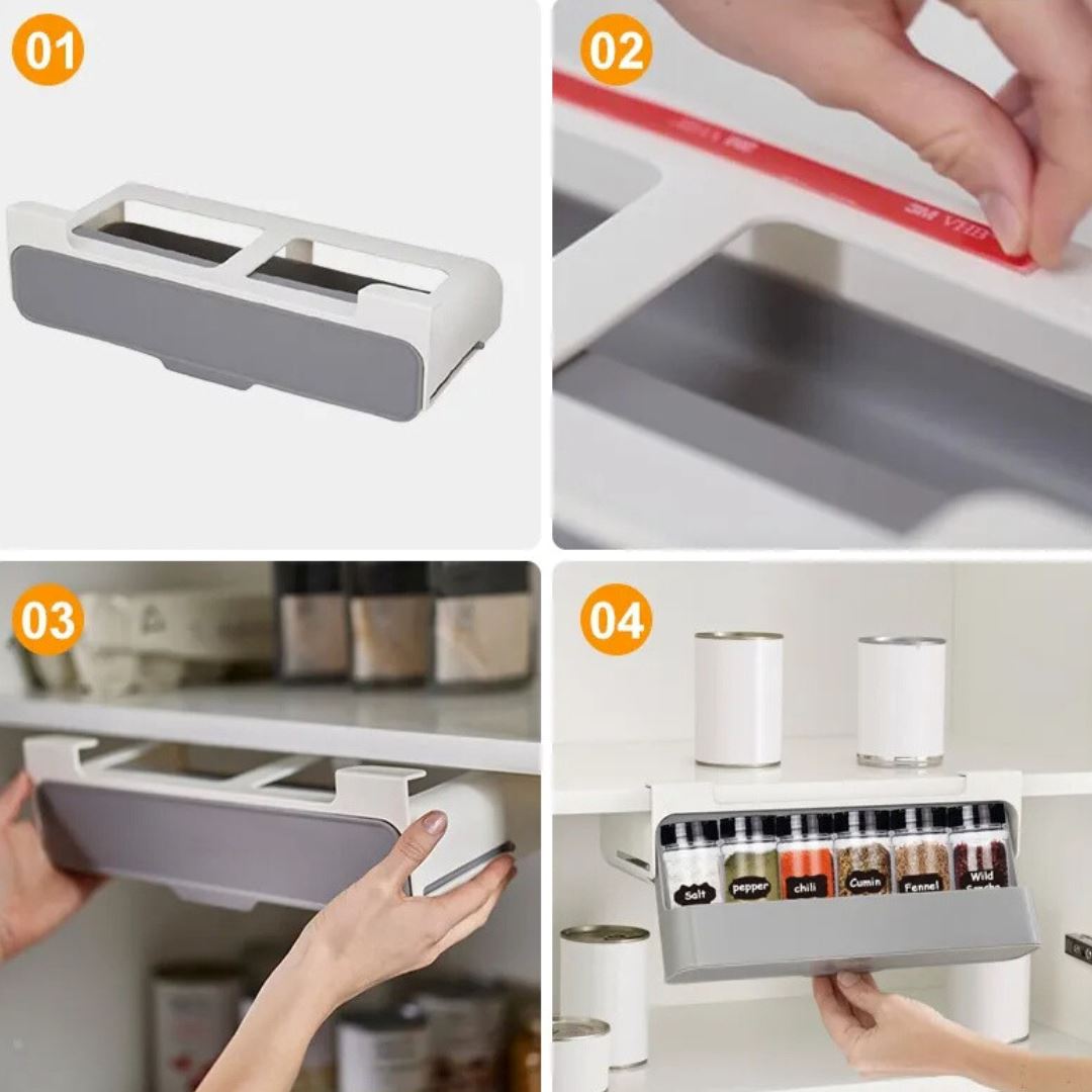 Suporte de Temperos Autoadesivo - Mantenha sua Cozinha Organizada Organizadores008 Cozinha com Estilo