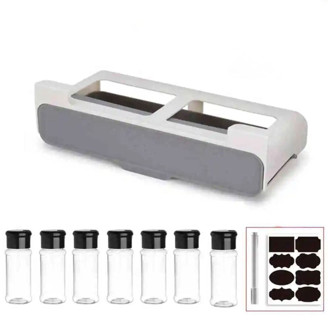Suporte de Temperos Autoadesivo - Mantenha sua Cozinha Organizada Organizadores008 Cozinha com Estilo Kit Completo Suporte com Recipientes
