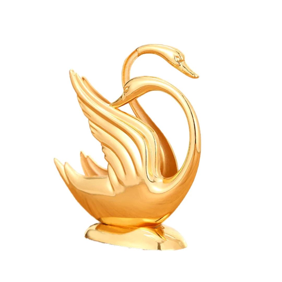 Suporte Dourado para Guardanapos - Design Criativos, Toque de Sofisticação Mesa Posta018 Cozinha com Estilo Cisne 15cmx13cm