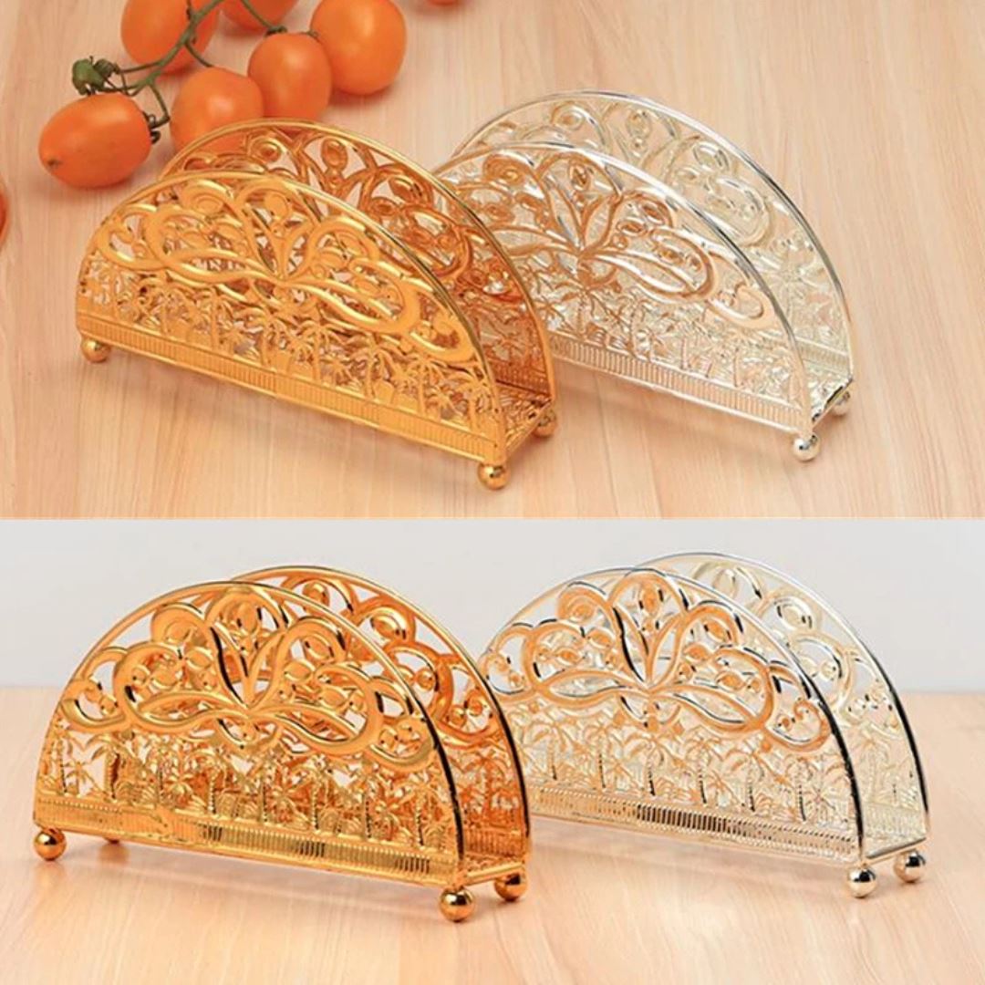 Suporte Elegante de Metal para Guardanapos - Estilo Retrô na Sua Mesa Mesa Posta016 Cozinha com Estilo