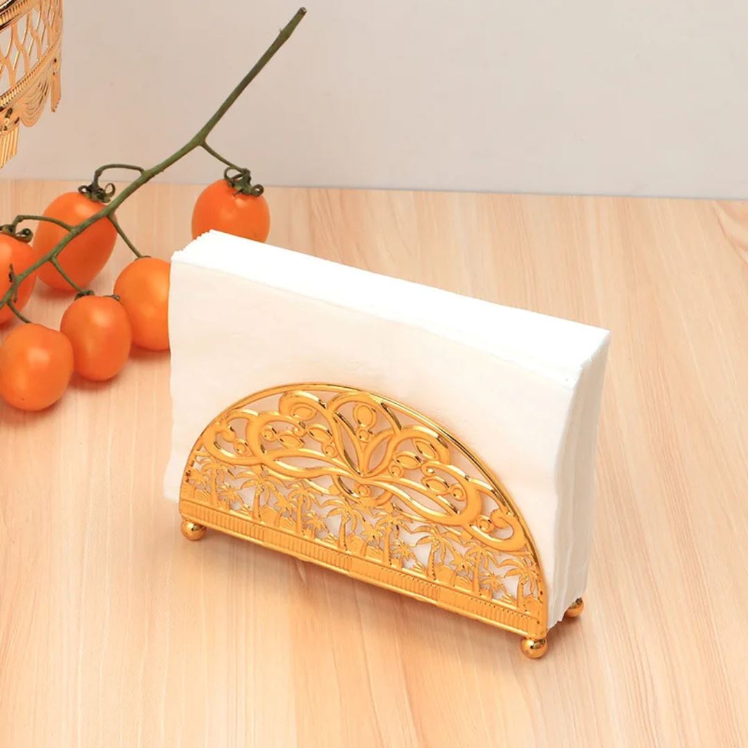 Suporte Elegante de Metal para Guardanapos - Estilo Retrô na Sua Mesa Mesa Posta016 Cozinha com Estilo