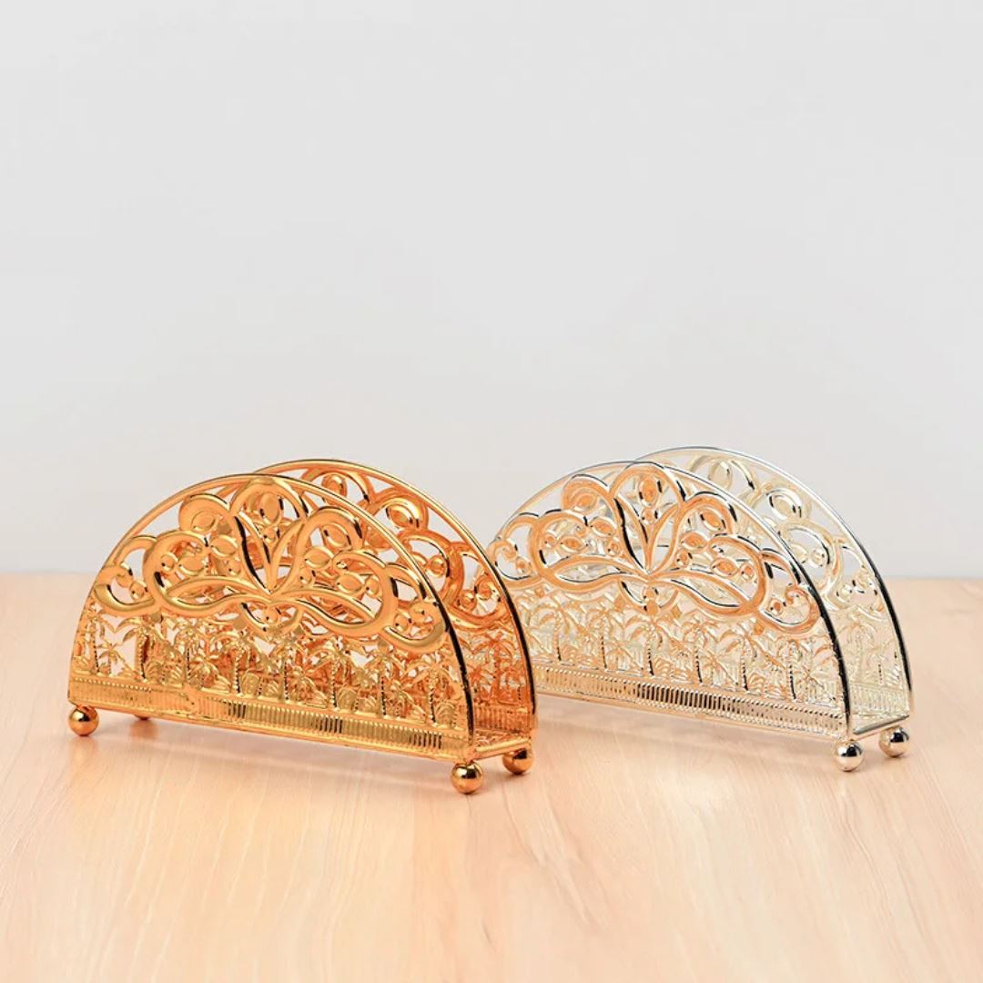 Suporte Elegante de Metal para Guardanapos - Estilo Retrô na Sua Mesa Mesa Posta016 Cozinha com Estilo