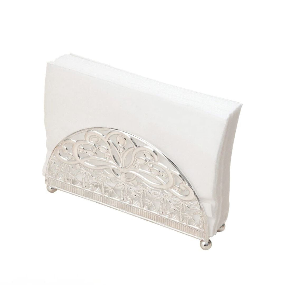 Suporte Elegante de Metal para Guardanapos - Estilo Retrô na Sua Mesa Mesa Posta016 Cozinha com Estilo Prata