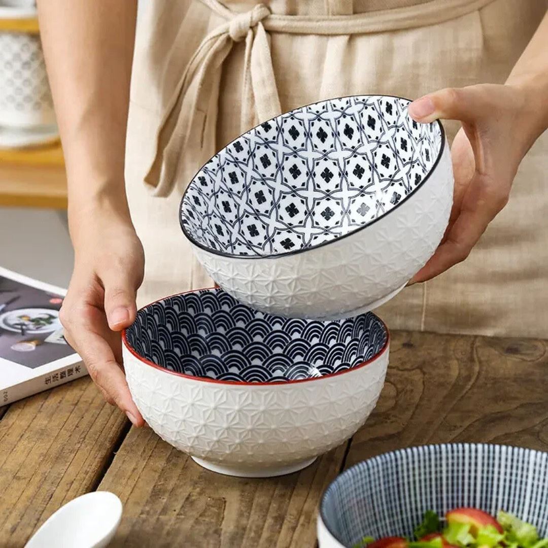 Tigela de Cerâmica Pintada à Mão - Elegância e Estilo para sua Mesa Linha Premium021 Cozinha com Estilo