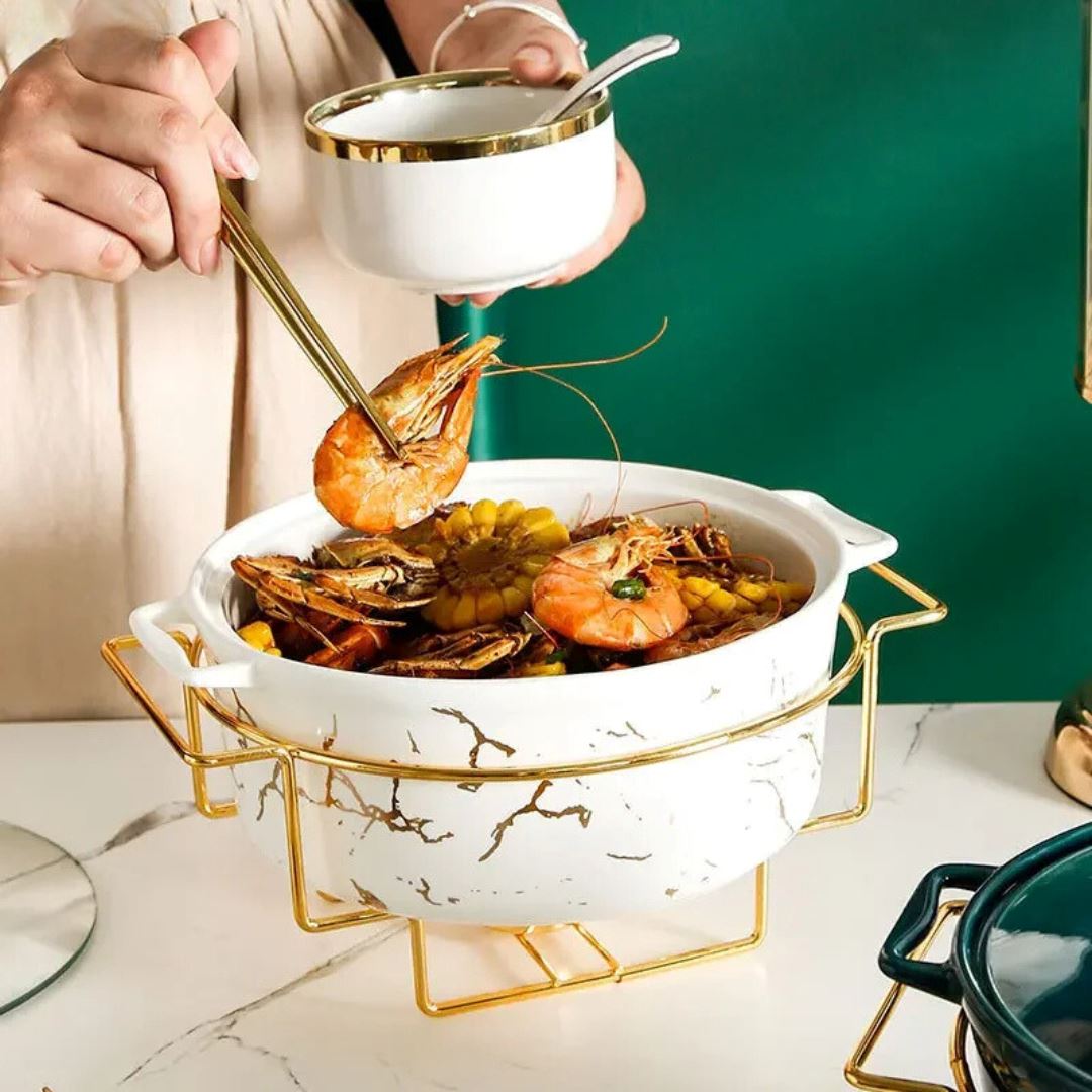 Travessa Cerâmica com Efeito Mármore - Elegância e Funcionalidade na Sua Cozinha Linha Premium006 Cozinha com Estilo