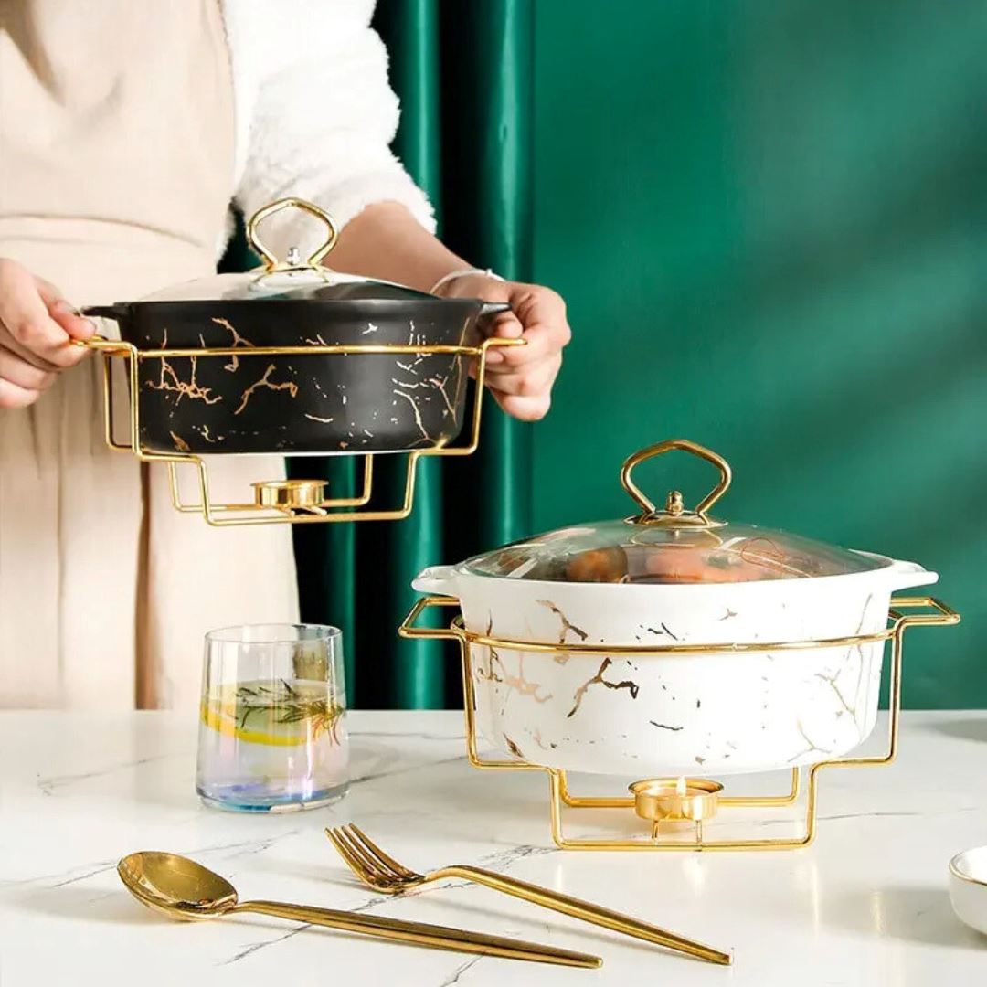 Travessa Cerâmica com Efeito Mármore - Elegância e Funcionalidade na Sua Cozinha Linha Premium006 Cozinha com Estilo