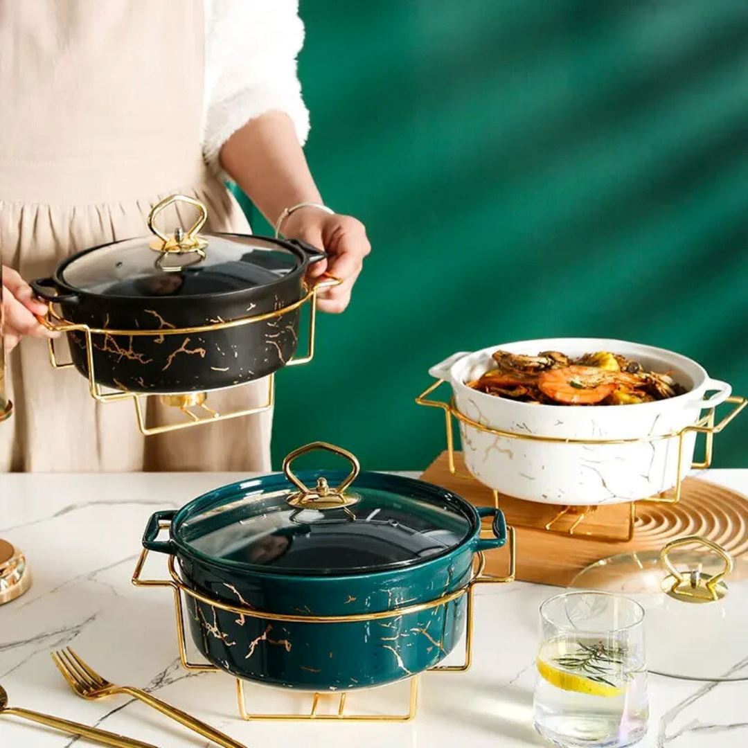 Travessa Cerâmica com Efeito Mármore - Elegância e Funcionalidade na Sua Cozinha Linha Premium006 Cozinha com Estilo