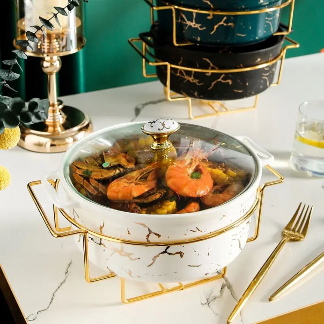 Travessa Cerâmica com Efeito Mármore - Elegância e Funcionalidade na Sua Cozinha Linha Premium006 Cozinha com Estilo